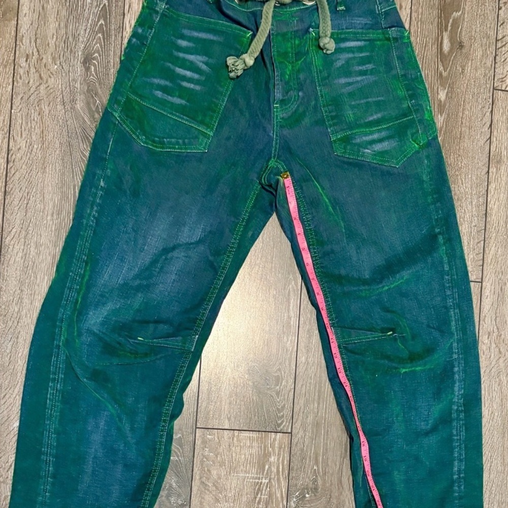 Free People We The Free Moxie Pull-On Barrel Jeans in Kelly Green - Picture 5 of 11